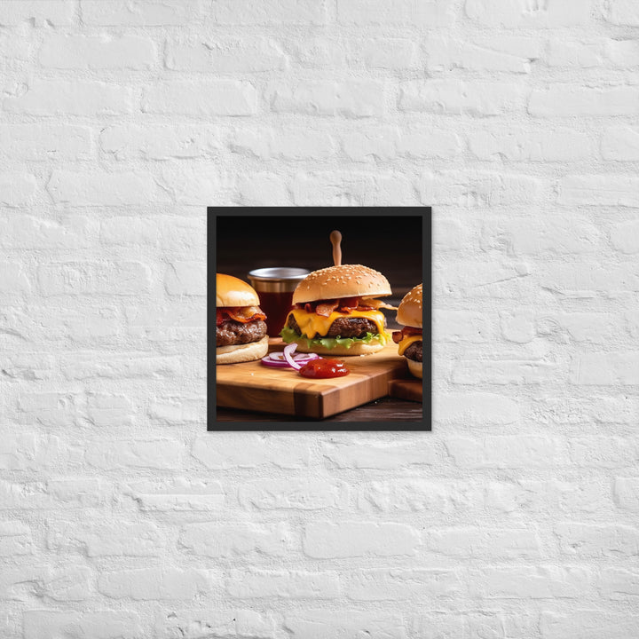 Bacon Cheeseburgers Framed poster 🤤 from Yumify.AI