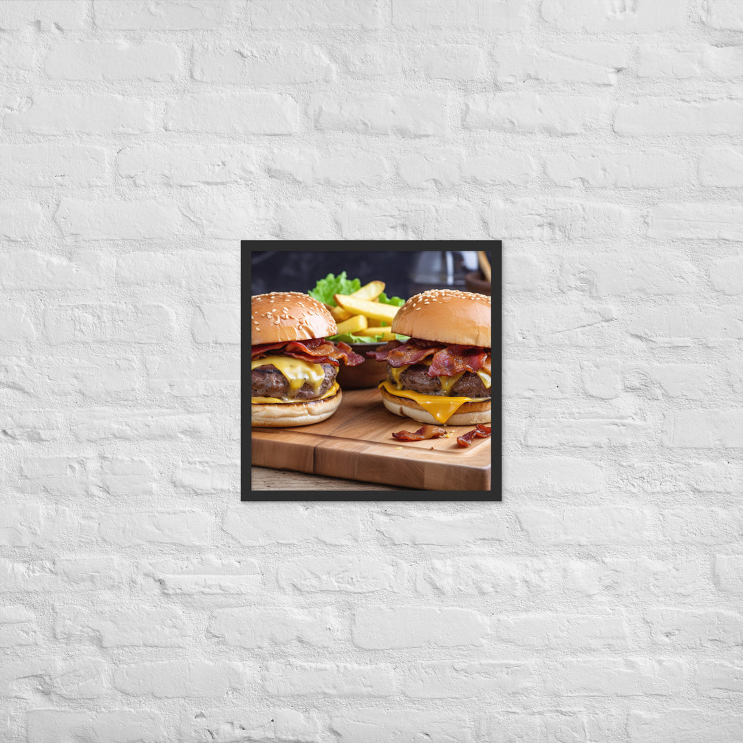 Bacon Cheeseburgers Framed poster 🤤 from Yumify.AI