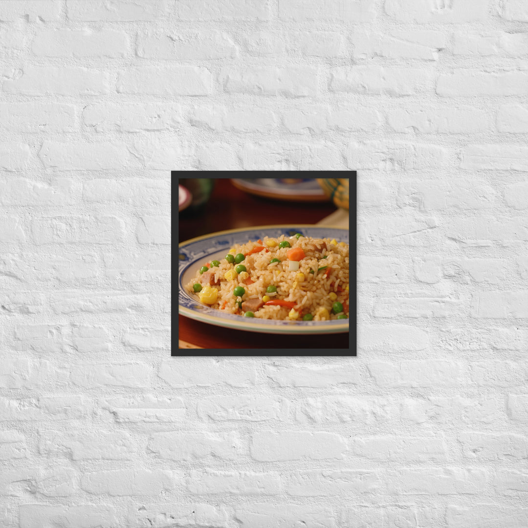 Yangzhou Fried Rice Framed poster 🤤 from Yumify.AI