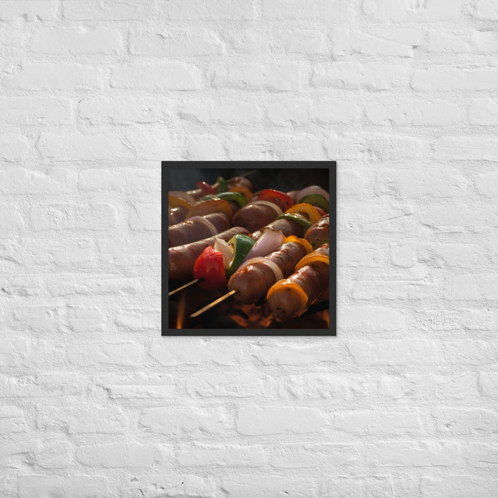 Sausage Skewers Framed poster 🤤 from Yumify.AI