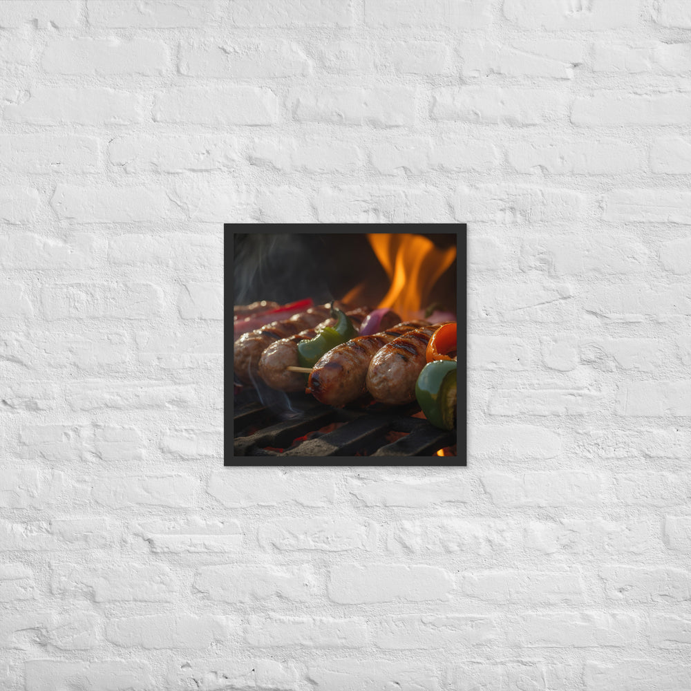 Sausage Skewers Framed poster 🤤 from Yumify.AI