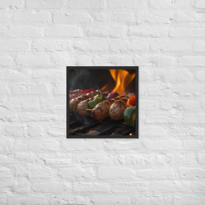 Sausage Skewers Framed poster 🤤 from Yumify.AI