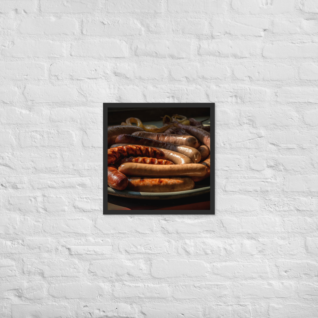 Sausage Framed poster 🤤 from Yumify.AI