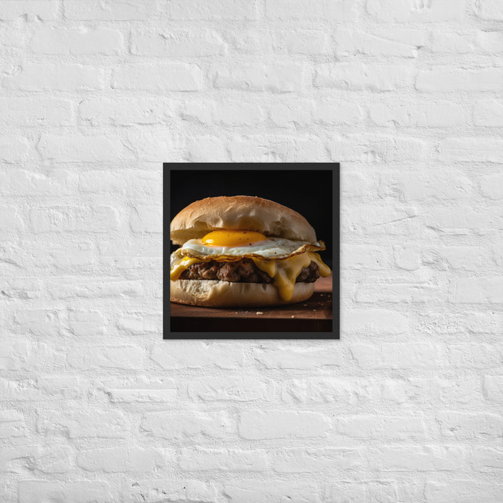 Sausage Breakfast Sandwich Framed poster 🤤 from Yumify.AI