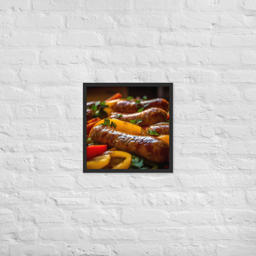 Sausage and Peppers Framed poster 🤤 from Yumify.AI