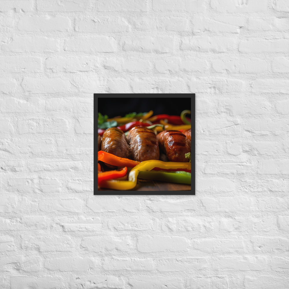 Sausage and Peppers Framed poster 🤤 from Yumify.AI