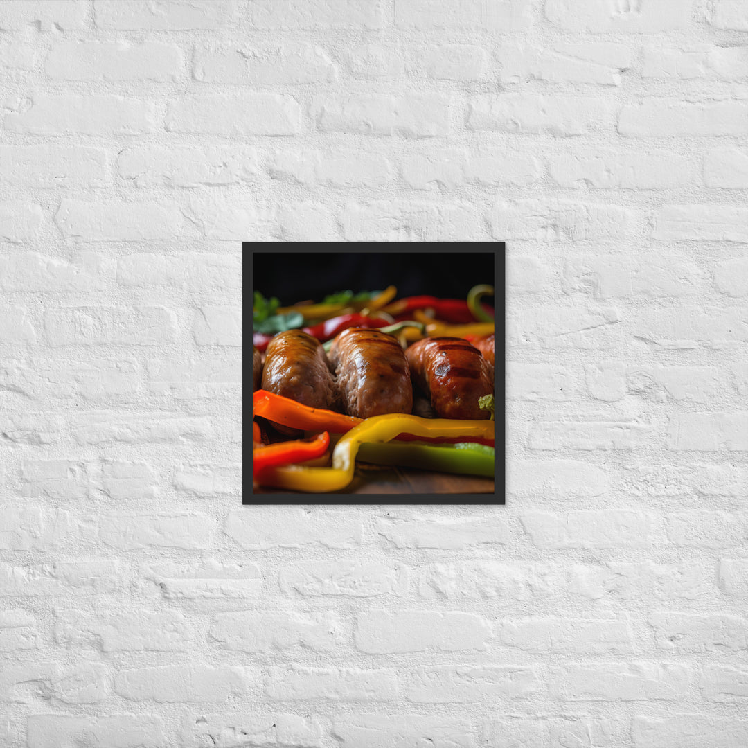 Sausage and Peppers Framed poster 🤤 from Yumify.AI