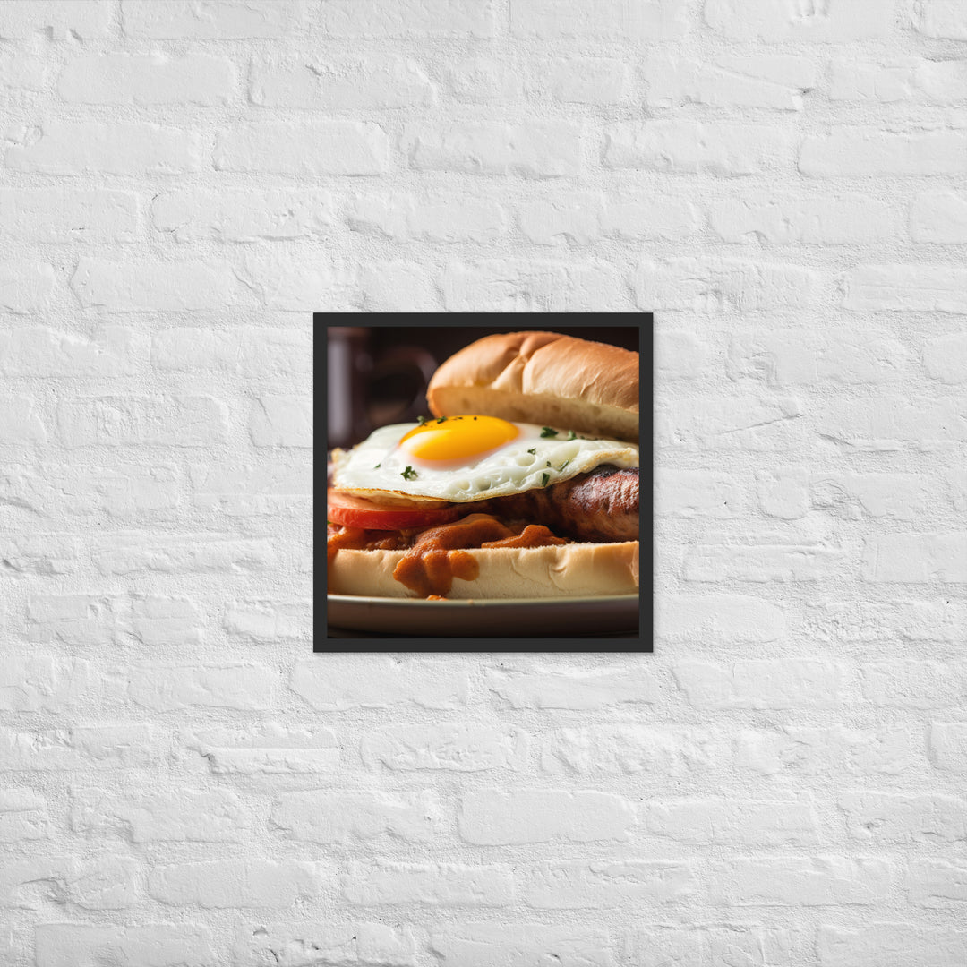 Sausage Sandwich Framed poster 🤤 from Yumify.AI