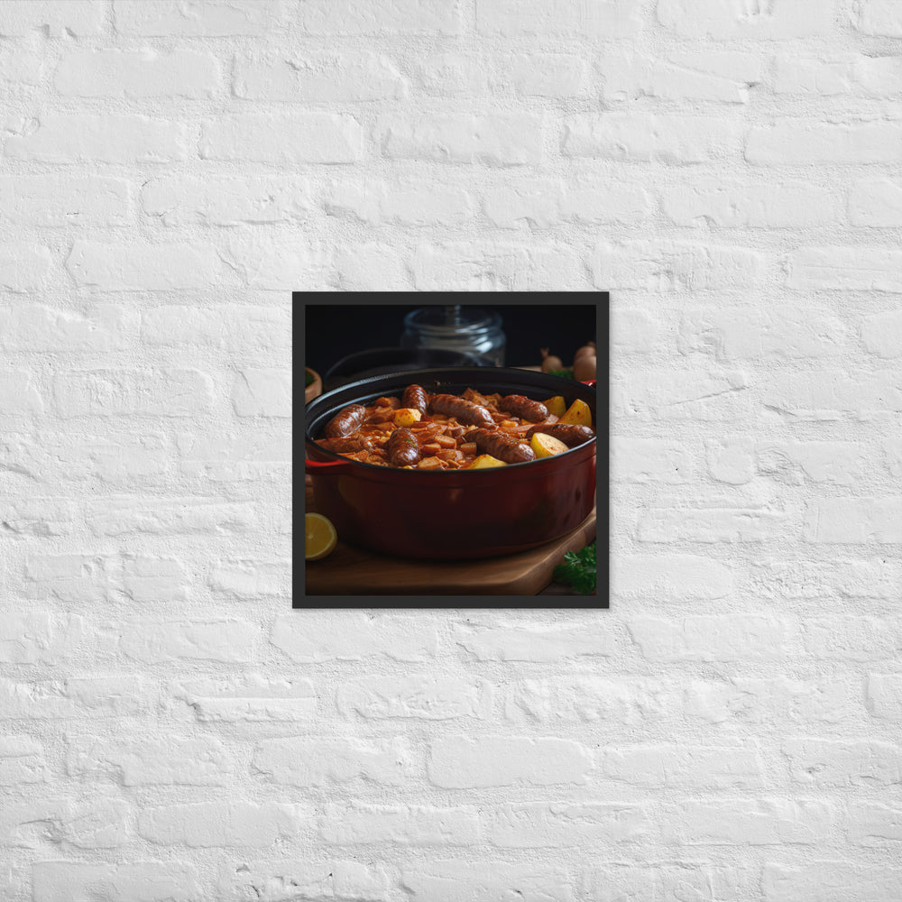 Chorizo and Potato Boil Up Framed poster 🤤 from Yumify.AI