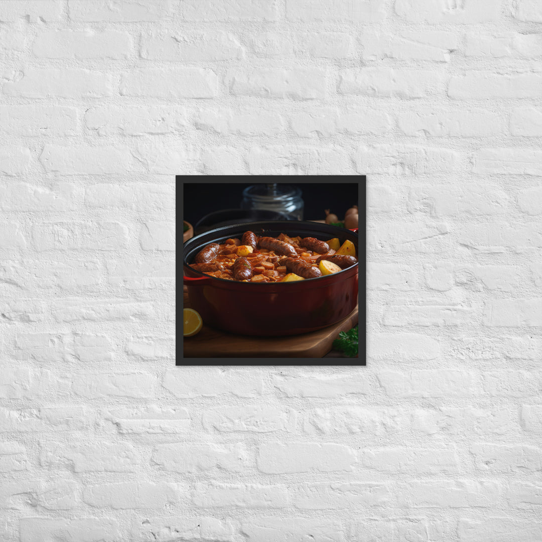 Chorizo and Potato Boil Up Framed poster 🤤 from Yumify.AI