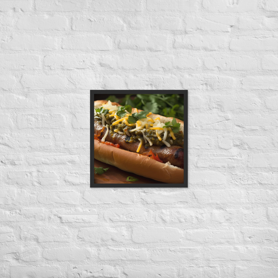 Cheesy Grilled Mexican Sausages Framed poster 🤤 from Yumify.AI