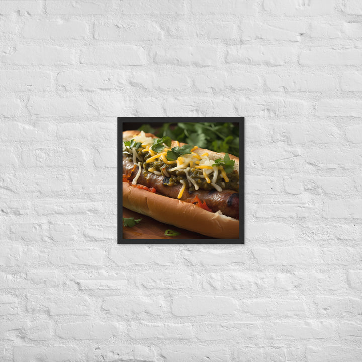 Cheesy Grilled Mexican Sausages Framed poster 🤤 from Yumify.AI