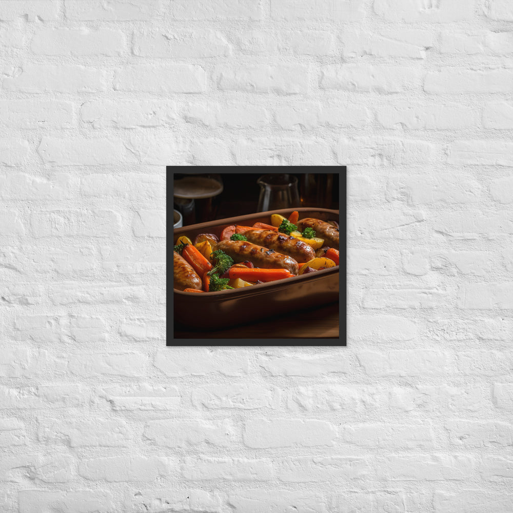 Baked Sausage and Vegetables Framed poster 🤤 from Yumify.AI