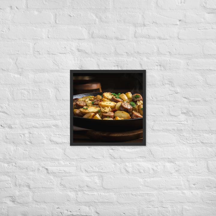 Baked Sausage and Potato Skillet Framed poster 🤤 from Yumify.AI