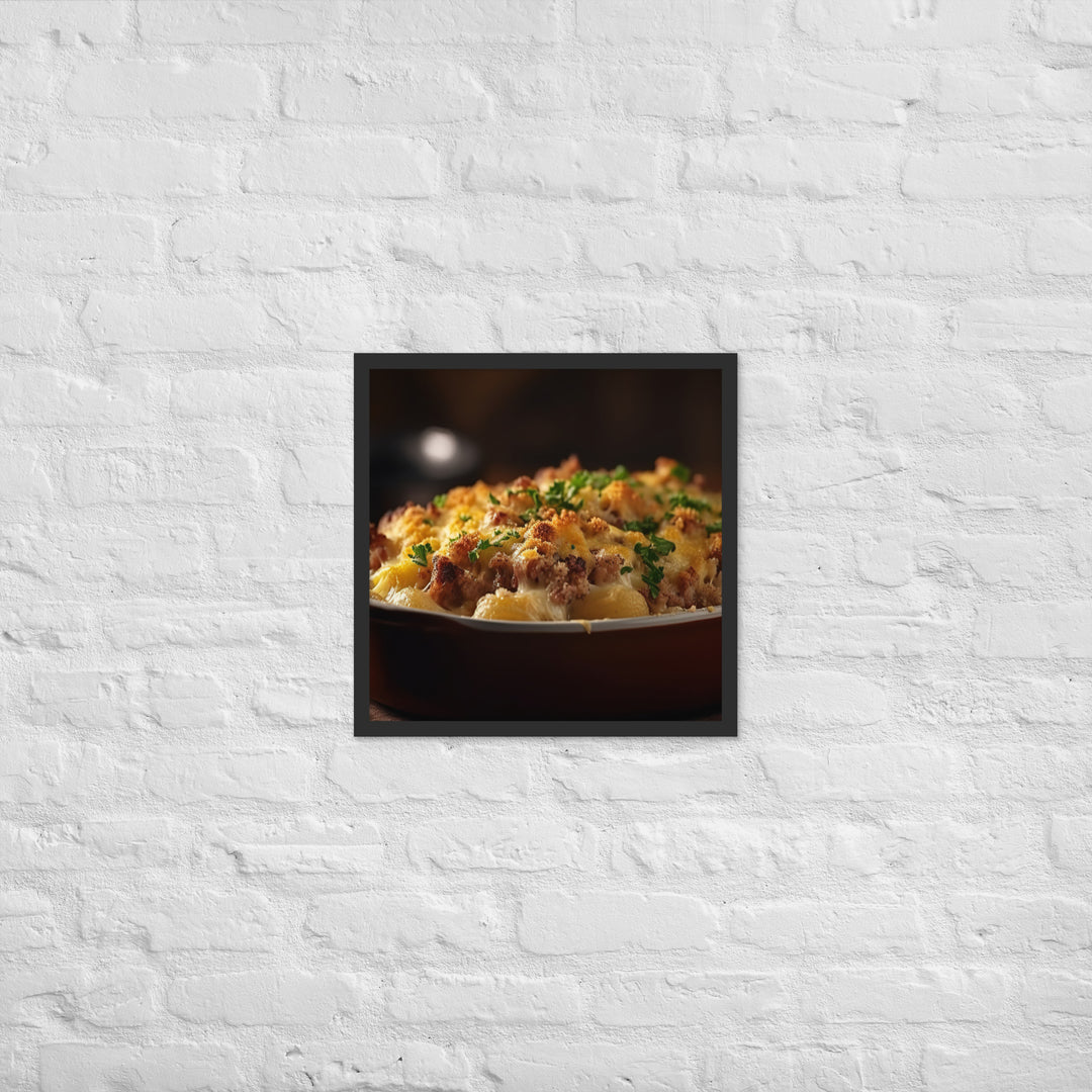 Baked Sausage and Cheese Casserole Framed poster 🤤 from Yumify.AI