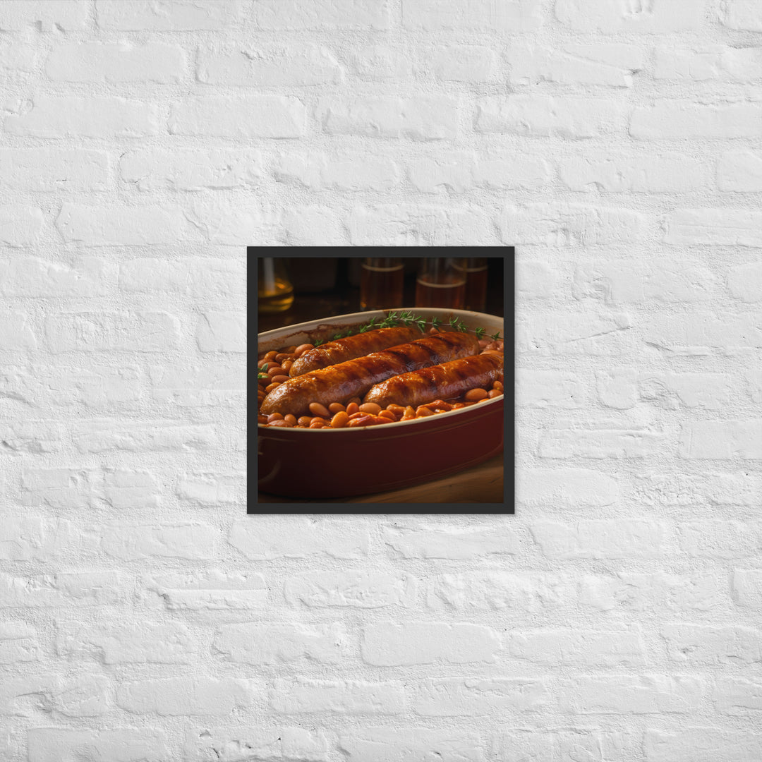 Baked Sausage and Beans Casserole Framed poster 🤤 from Yumify.AI