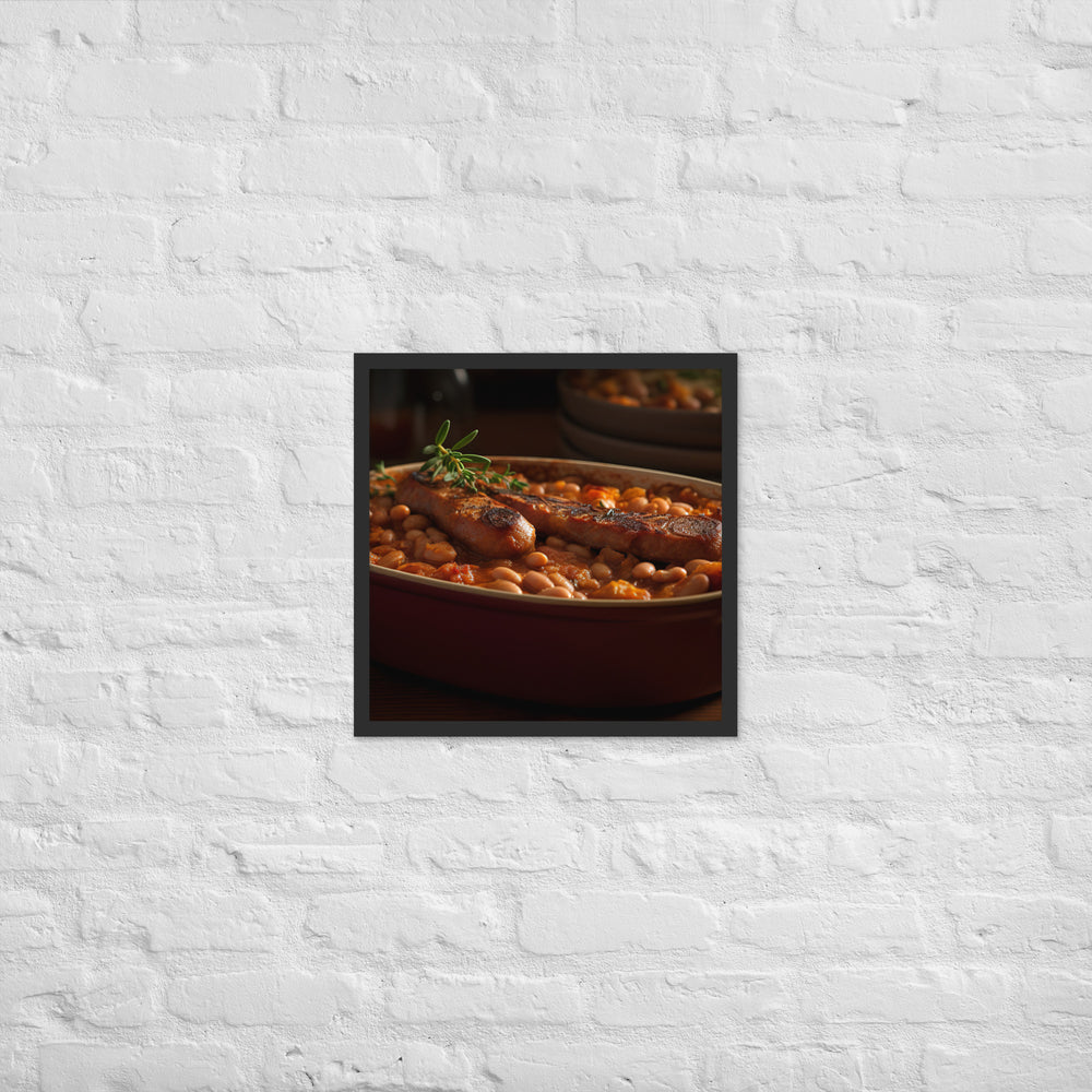 Baked Sausage and Beans Casserole Framed poster 🤤 from Yumify.AI