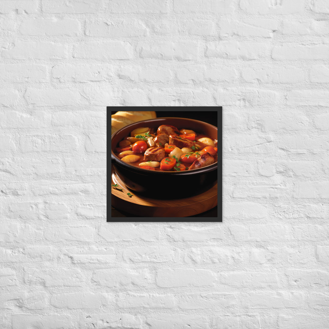 Sausage Stew Framed poster 🤤 from Yumify.AI