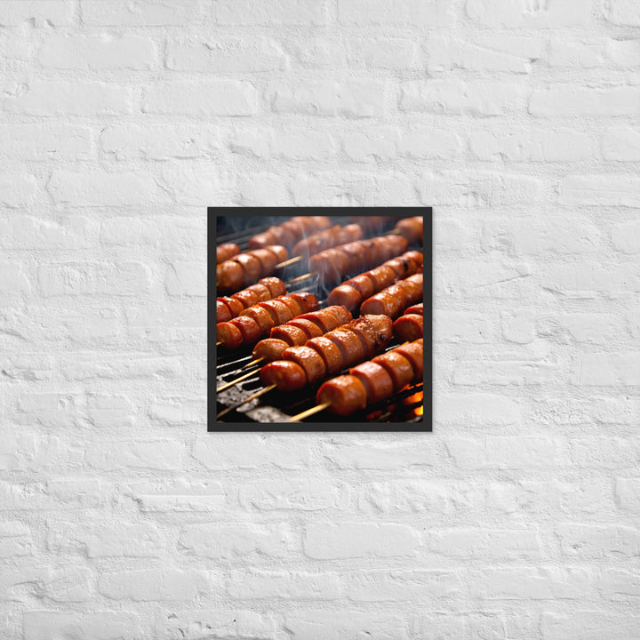 Sausage Skewers Framed poster 🤤 from Yumify.AI