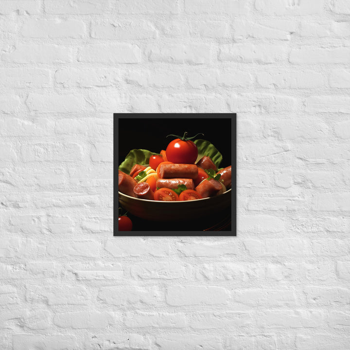 Boiled sausage Framed poster 🤤 from Yumify.AI