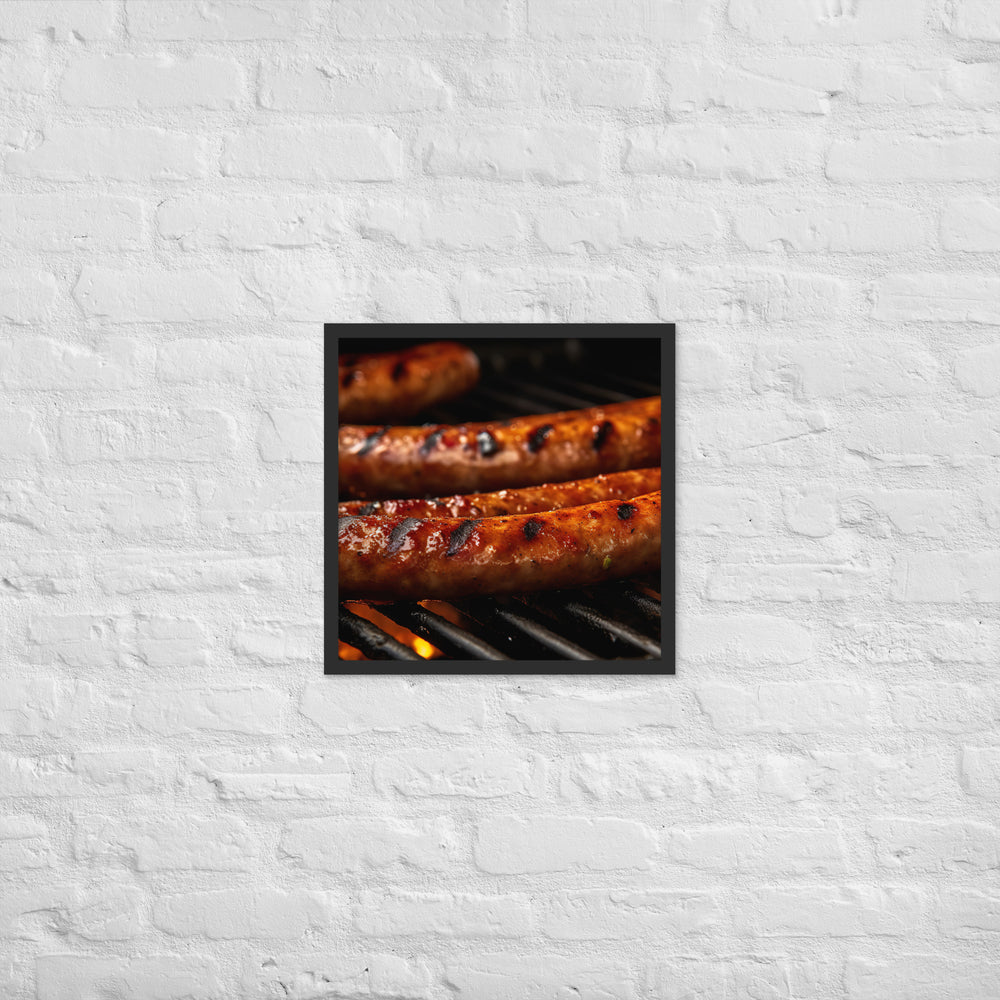 Grilled Sausage Framed poster 🤤 from Yumify.AI