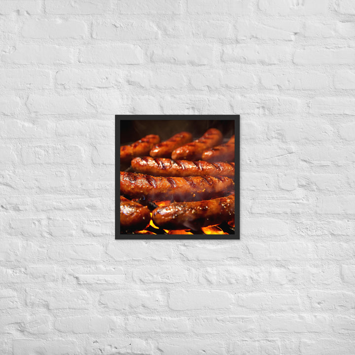 Grilled Sausage Framed poster 🤤 from Yumify.AI