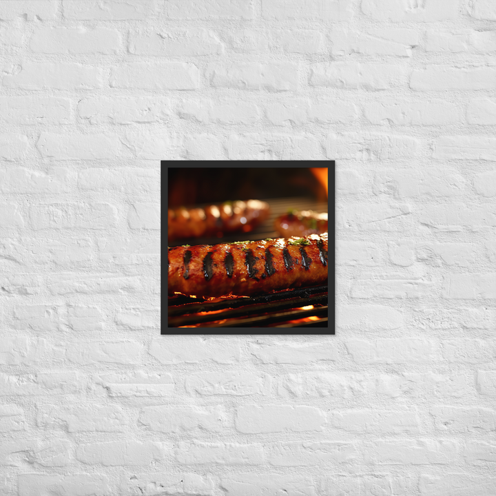 Grilled Sausage Framed poster 🤤 from Yumify.AI