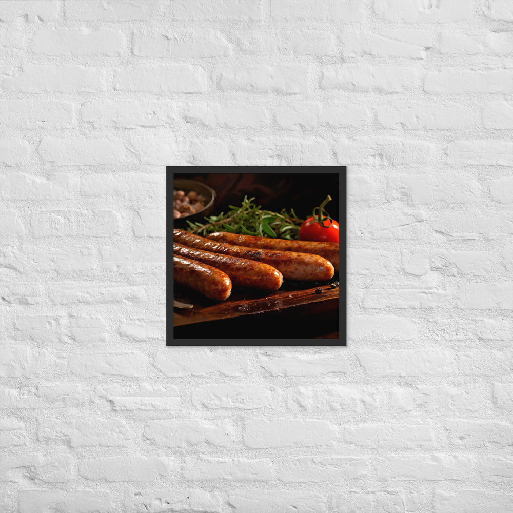 Baked Sausage Framed poster 🤤 from Yumify.AI