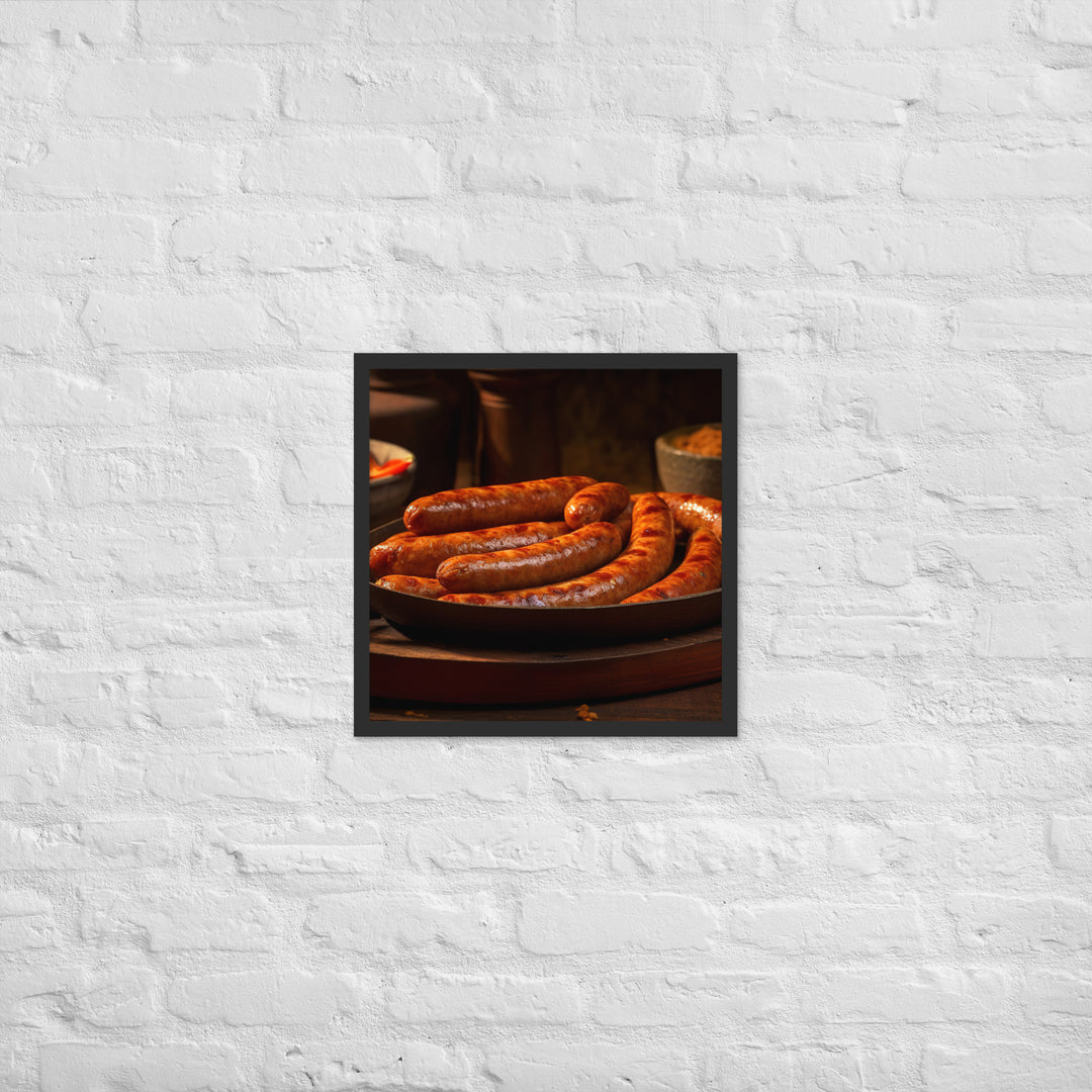 Baked Sausage Framed poster 🤤 from Yumify.AI