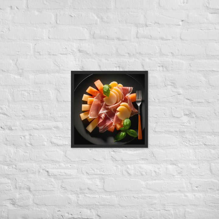 Parma Ham and Melon Appetizer Framed poster 🤤 from Yumify.AI