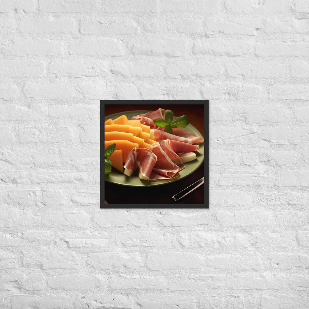 Parma Ham and Melon Appetizer Framed poster 🤤 from Yumify.AI