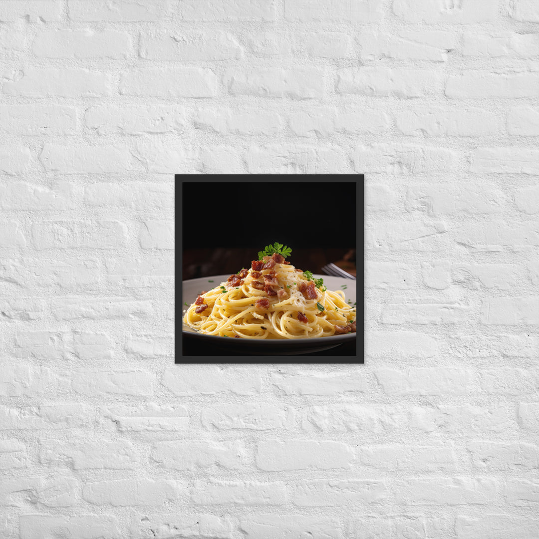 Spaghetti Carbonara with Bacon Framed poster 🤤 from Yumify.AI