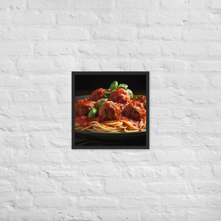 Classic Spaghetti and Meatballs Framed poster 🤤 from Yumify.AI