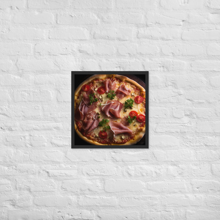 Parma Ham and Mozzarella Pizza Framed poster 🤤 from Yumify.AI