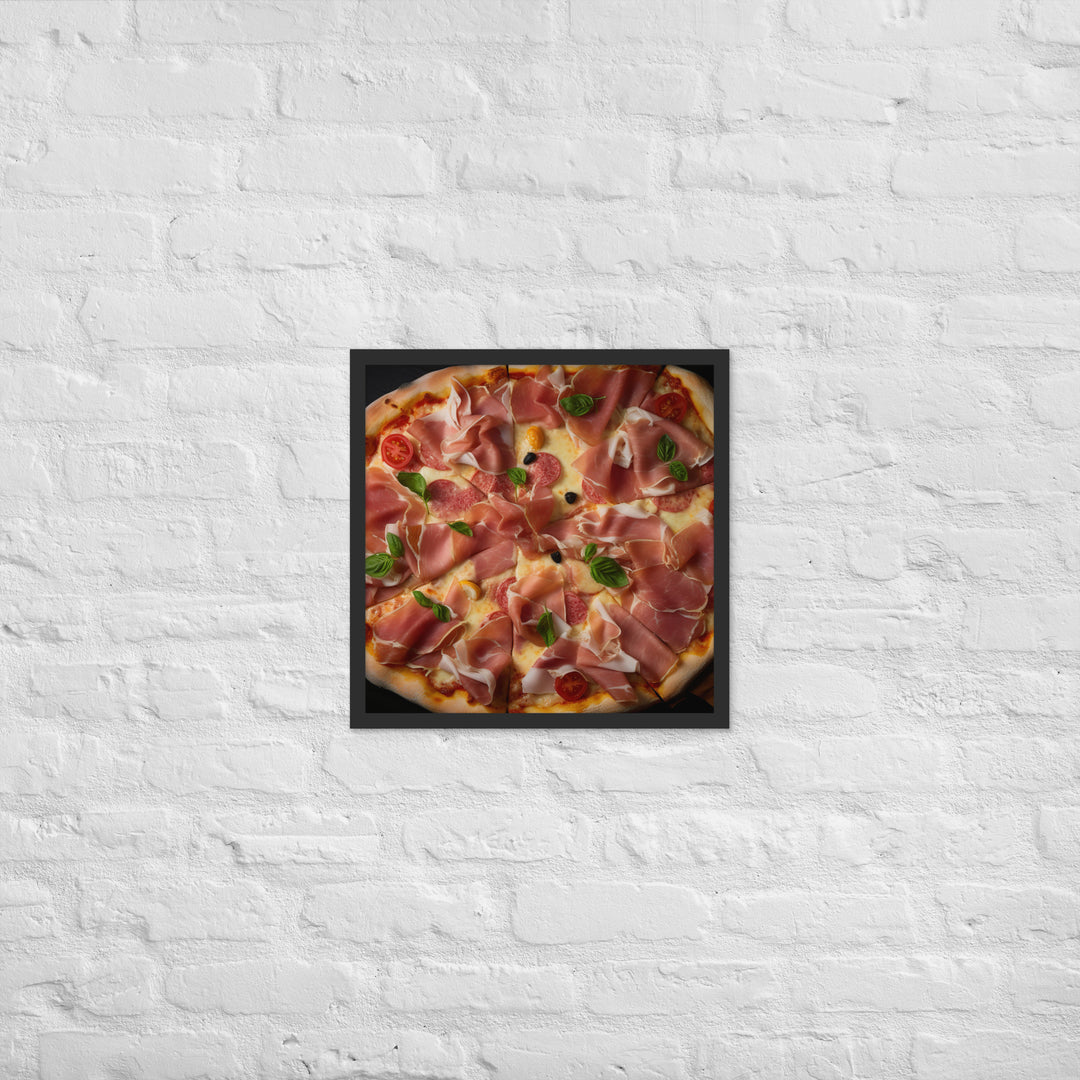 Parma Ham and Mozzarella Pizza Framed poster 🤤 from Yumify.AI