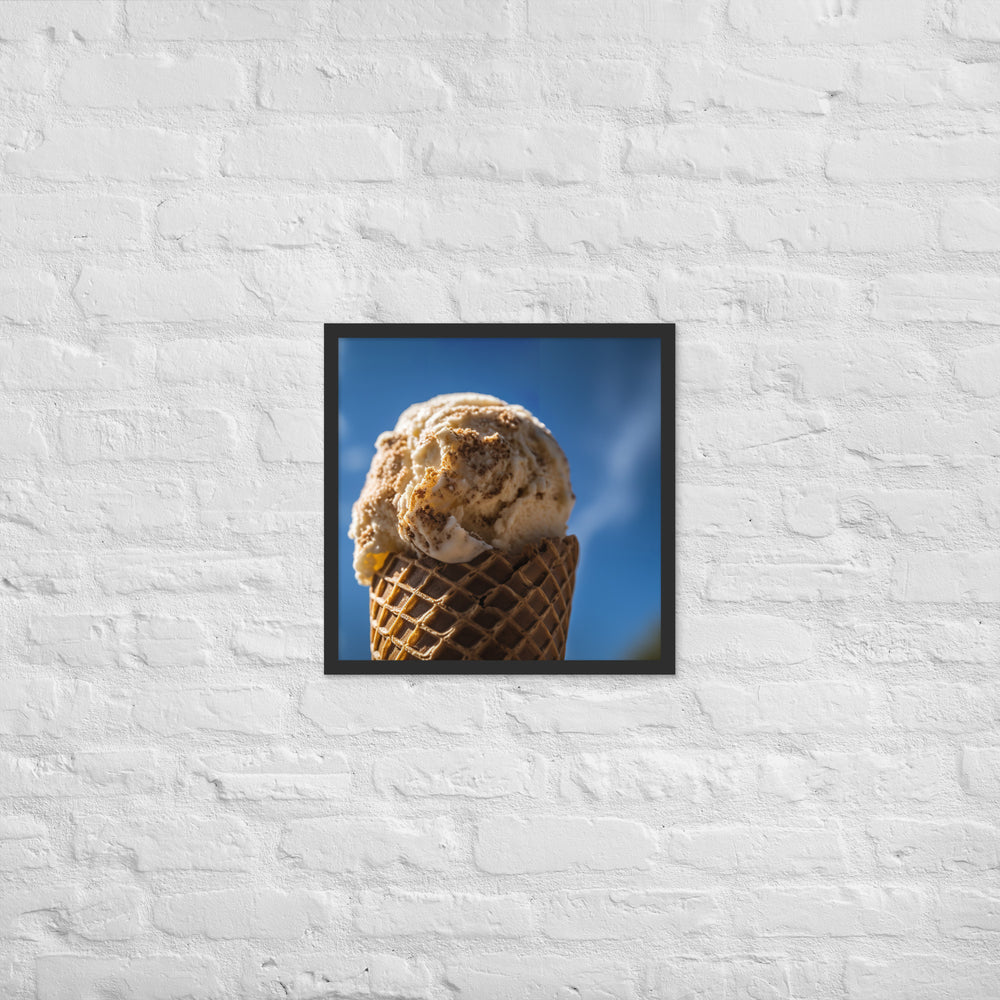 Classic Vanilla Cone Framed poster 🤤 from Yumify.AI