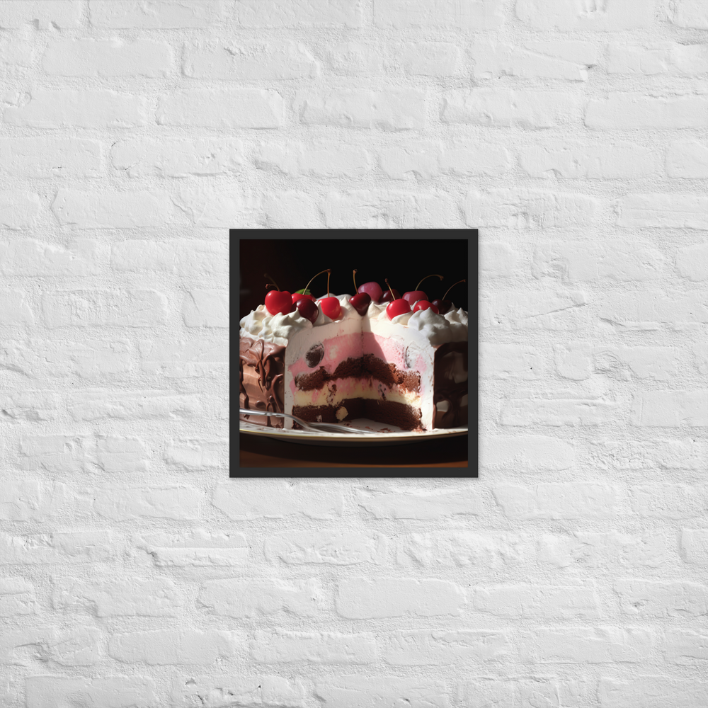 Neapolitan Ice Cream Cake Framed poster 🤤 from Yumify.AI