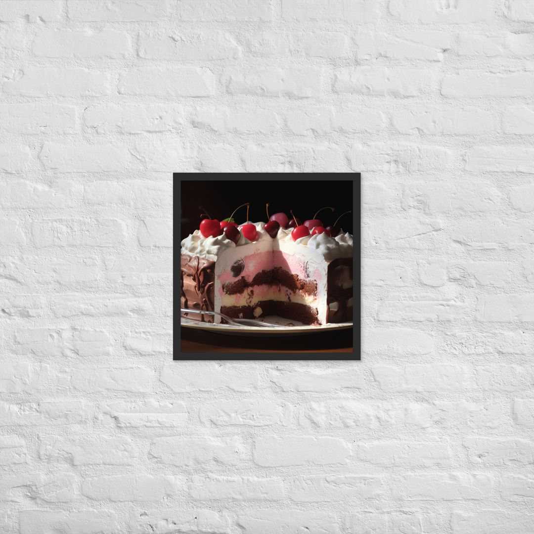 Neapolitan Ice Cream Cake Framed poster 🤤 from Yumify.AI