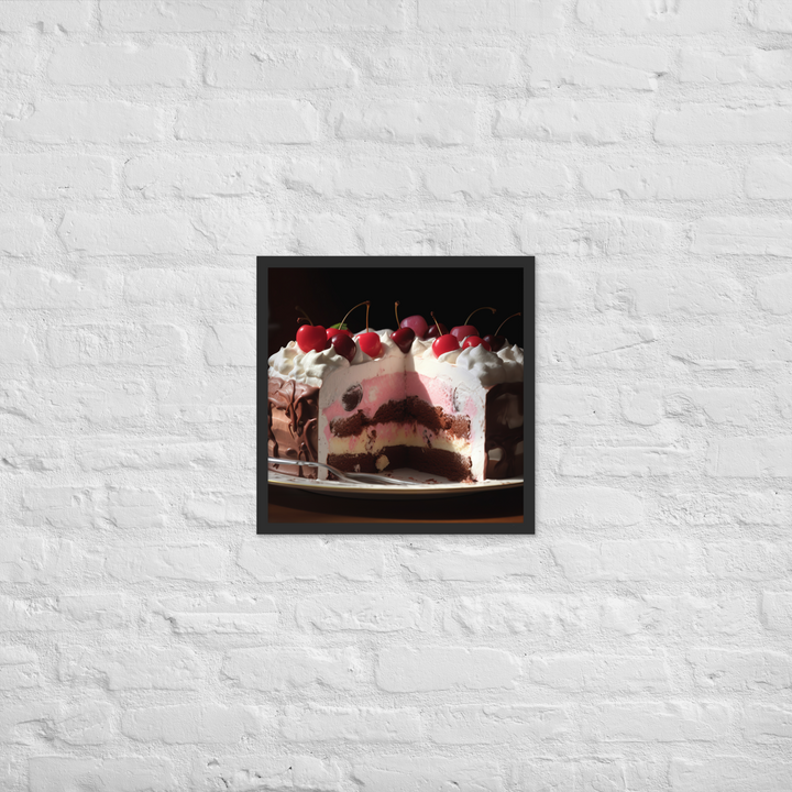 Neapolitan Ice Cream Cake Framed poster 🤤 from Yumify.AI