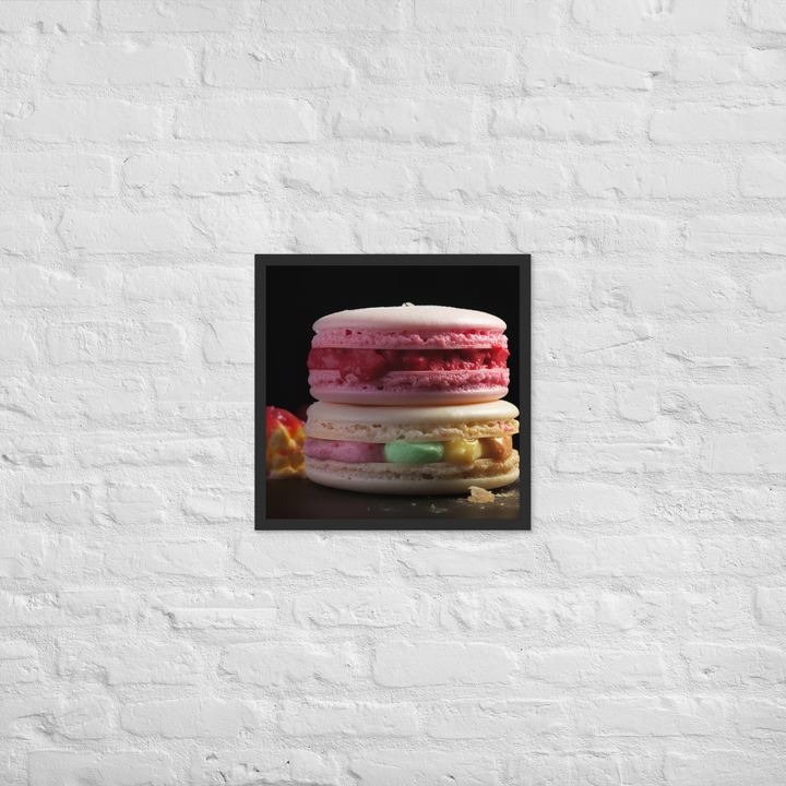 Macaron Ice Cream Sandwich Framed poster 🤤 from Yumify.AI