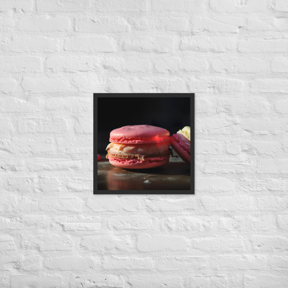 Macaron Ice Cream Sandwich Framed poster 🤤 from Yumify.AI