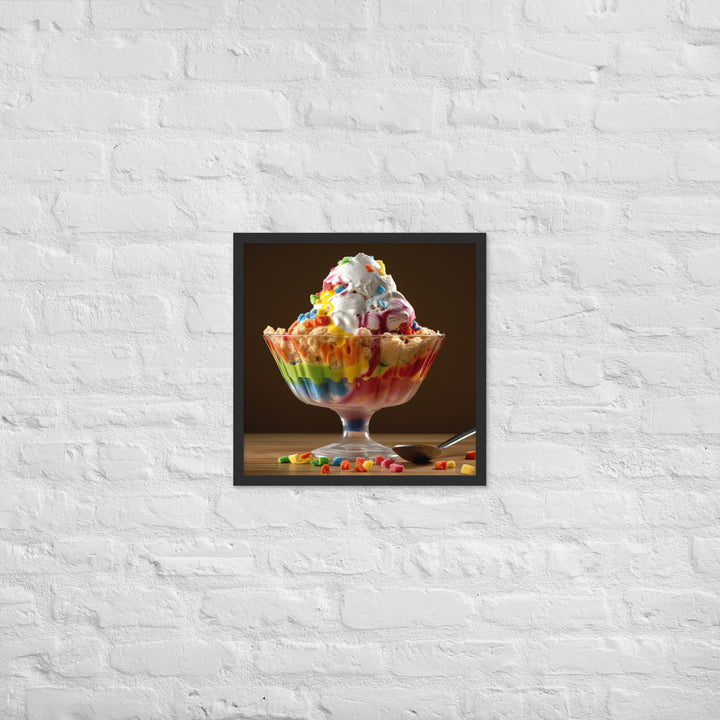 Rainbow Sherbet Sundae Framed poster 🤤 from Yumify.AI