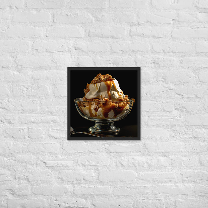 Nutty Caramel Sundae Framed poster 🤤 from Yumify.AI