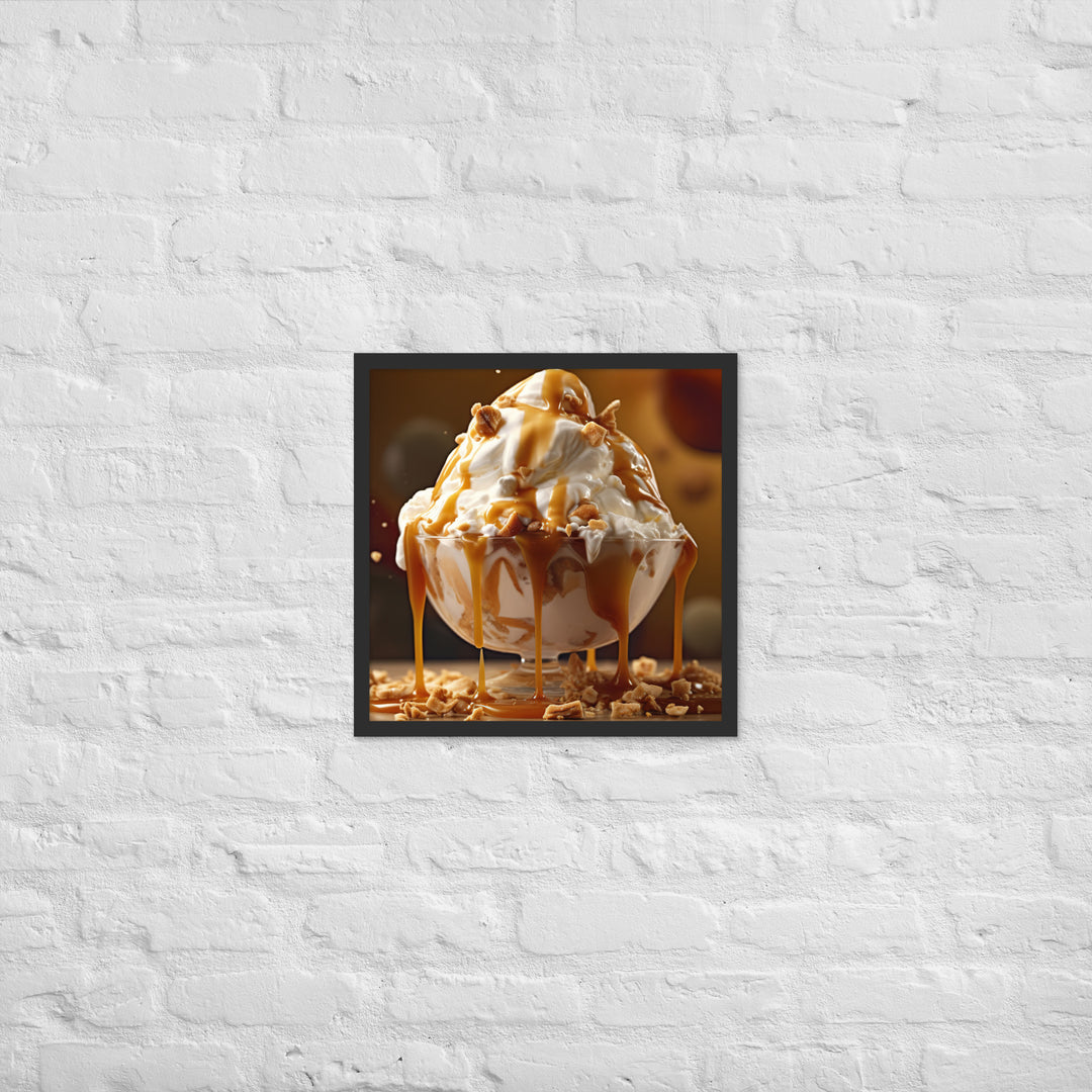 Nutty Caramel Sundae Framed poster 🤤 from Yumify.AI