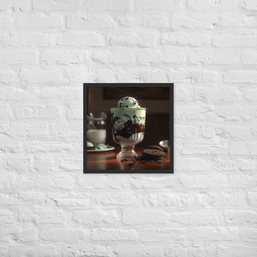 Mint Oreo Sundae Framed poster 🤤 from Yumify.AI