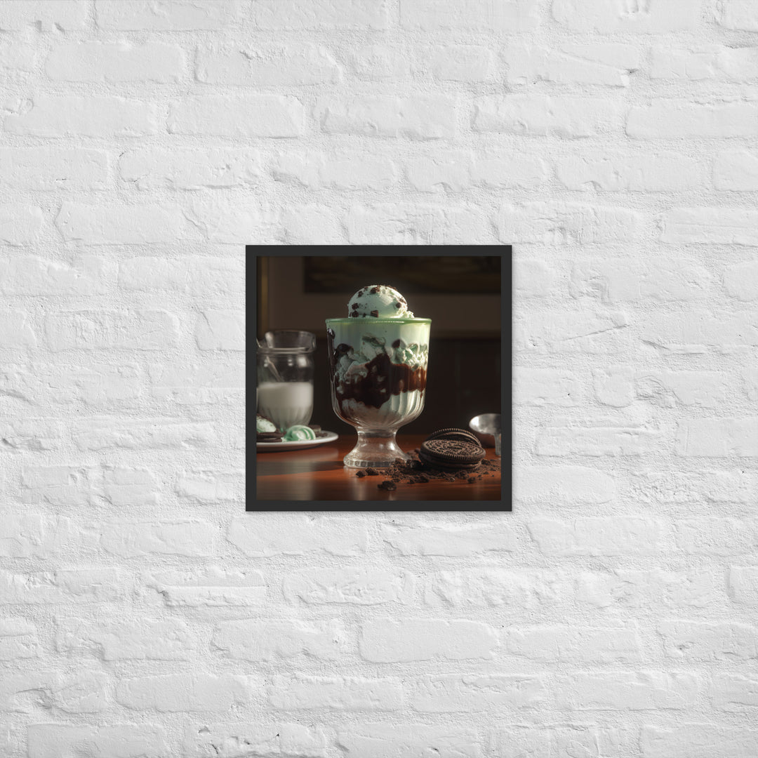 Mint Oreo Sundae Framed poster 🤤 from Yumify.AI