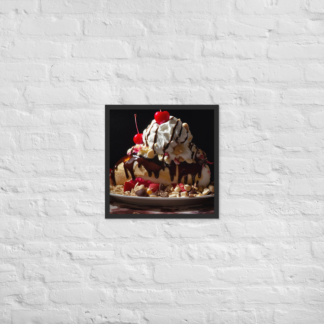 Banana Split Sundae Framed poster 🤤 from Yumify.AI