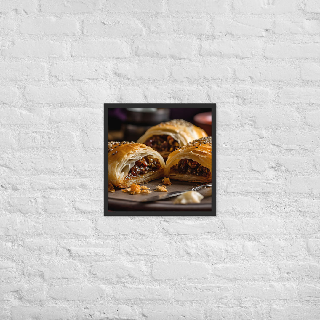 Vegetarian Sausage Roll Framed poster 🤤 from Yumify.AI