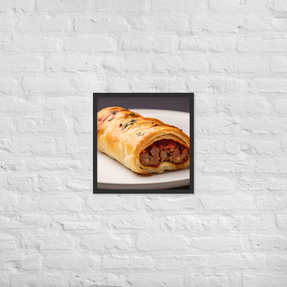 Vegetarian Sausage Roll Framed poster 🤤 from Yumify.AI