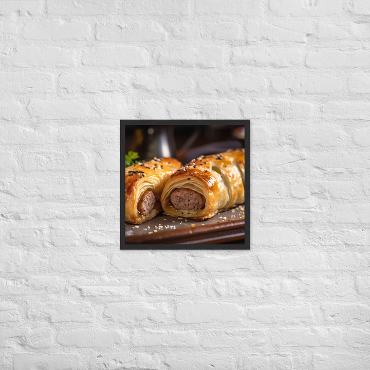 Pork and Apple Sausage Roll Framed poster 🤤 from Yumify.AI